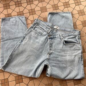 Agolde asymmetrical button barrel leg Light Blue Jeans